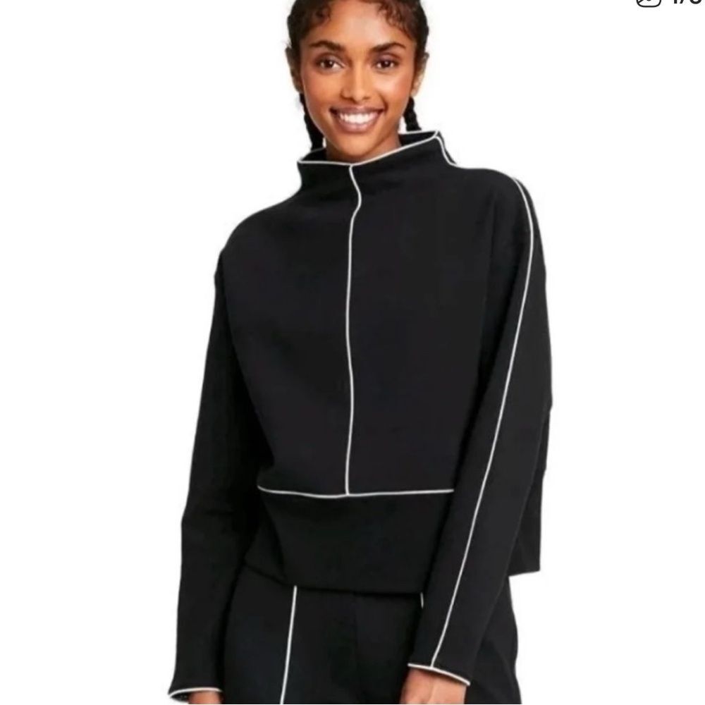 Victor Glemaud xTarget Black Contrast Piping Mock Neck Sweatshirt Women’s Size S